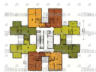 B座 1-28楼 平面图
