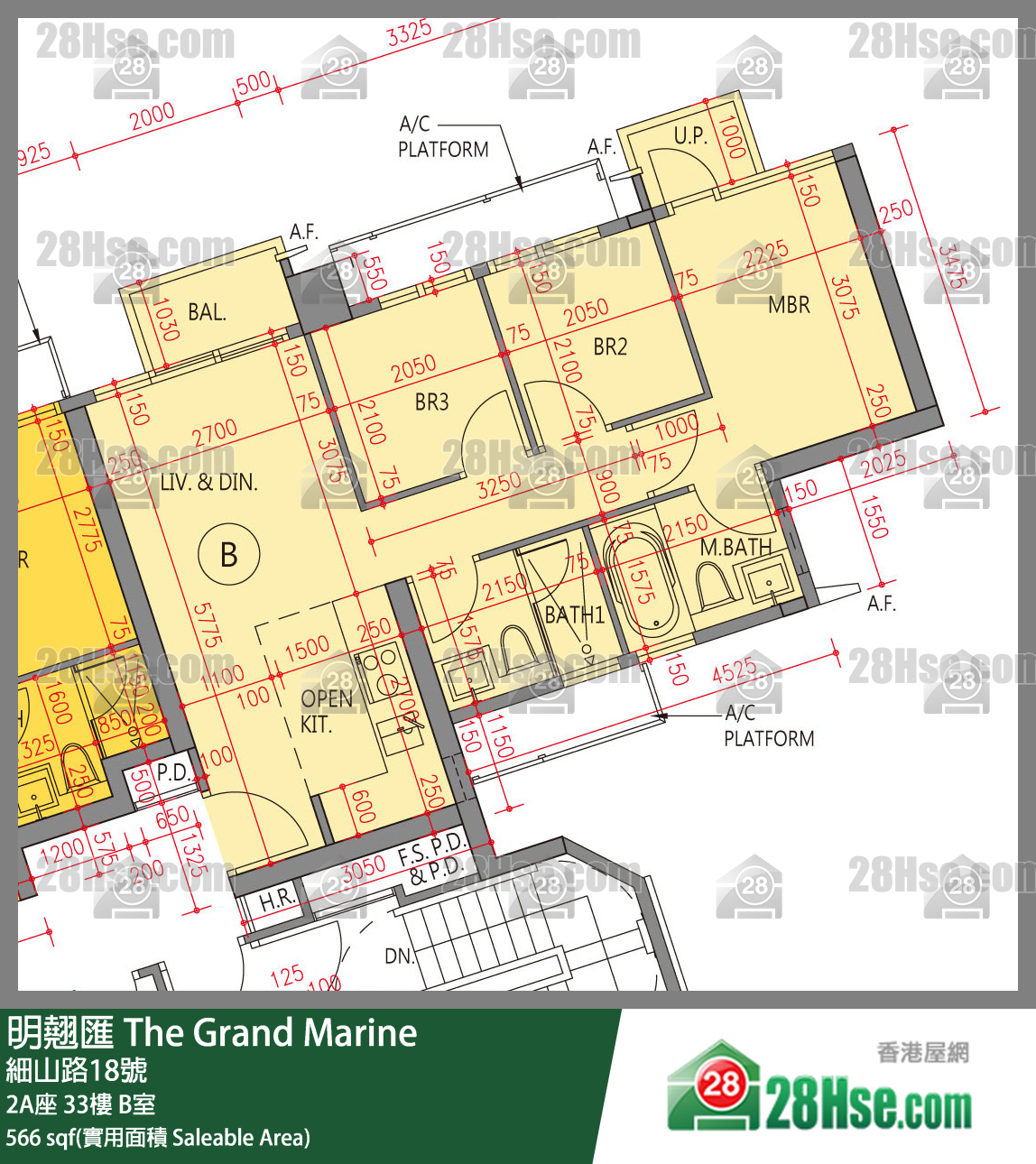 明翘汇 单位平面图(由 28Hse 提供) 明翘汇 单位平面图(由 28Hse 提供)