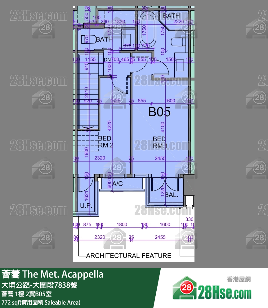 荟荞 单位平面图(由 28Hse 提供) 荟荞 单位平面图(由 28Hse 提供)