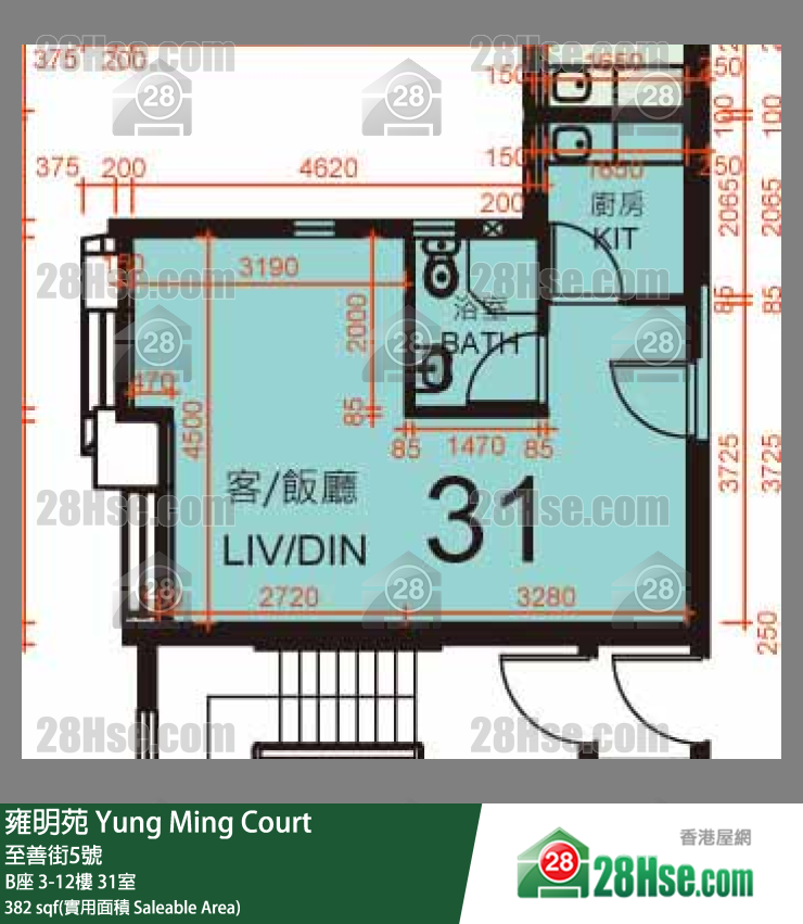 雍明苑 单位平面图(由 28Hse 提供) 雍明苑 单位平面图(由 28Hse 提供)