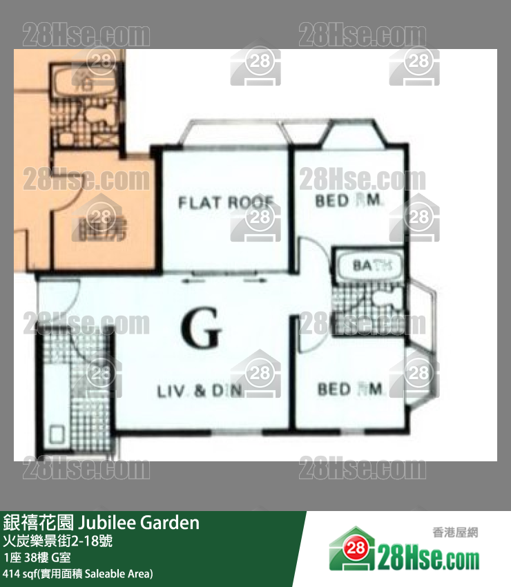 银禧花园 1座38楼 G室 平面图