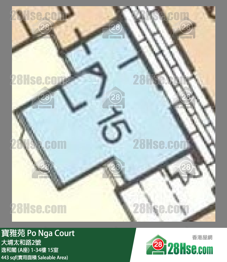 宝雅苑 单位平面图(由 28Hse 提供) 宝雅苑 单位平面图(由 28Hse 提供)