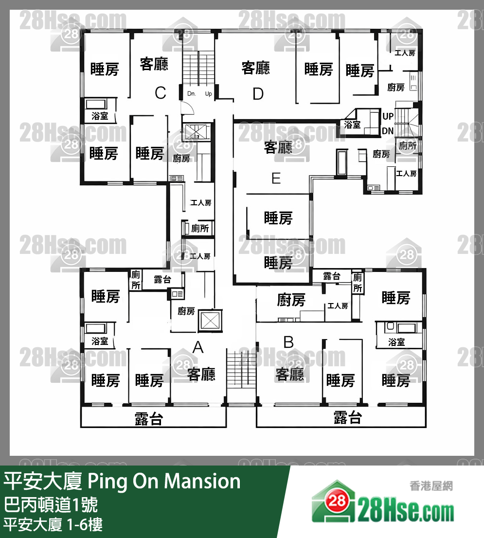 平安大厦 楼层平面图(由 28Hse 提供)