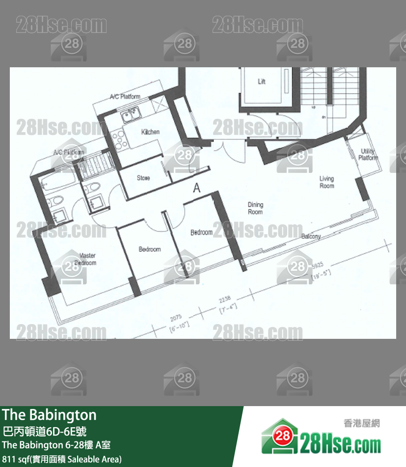 The Babington 单位平面图(由 28Hse 提供) The Babington 单位平面图(由 28Hse 提供)