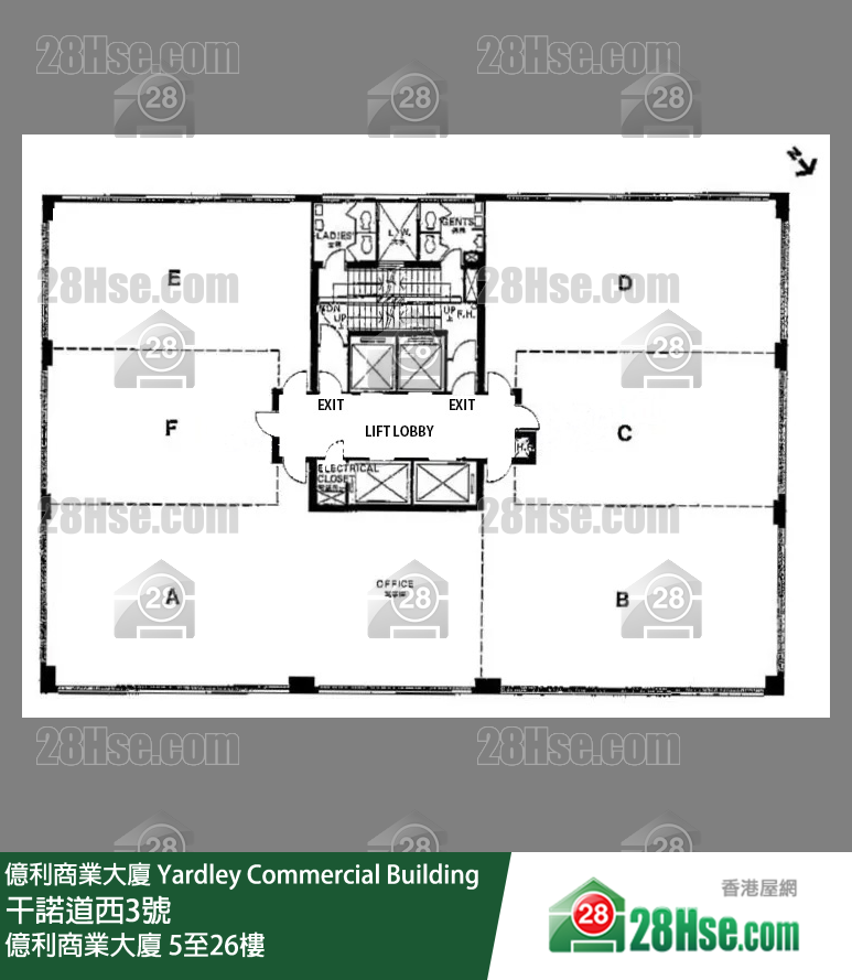 亿利商业大厦 5-26楼 平面图 亿利商业大厦 5-26楼 平面图