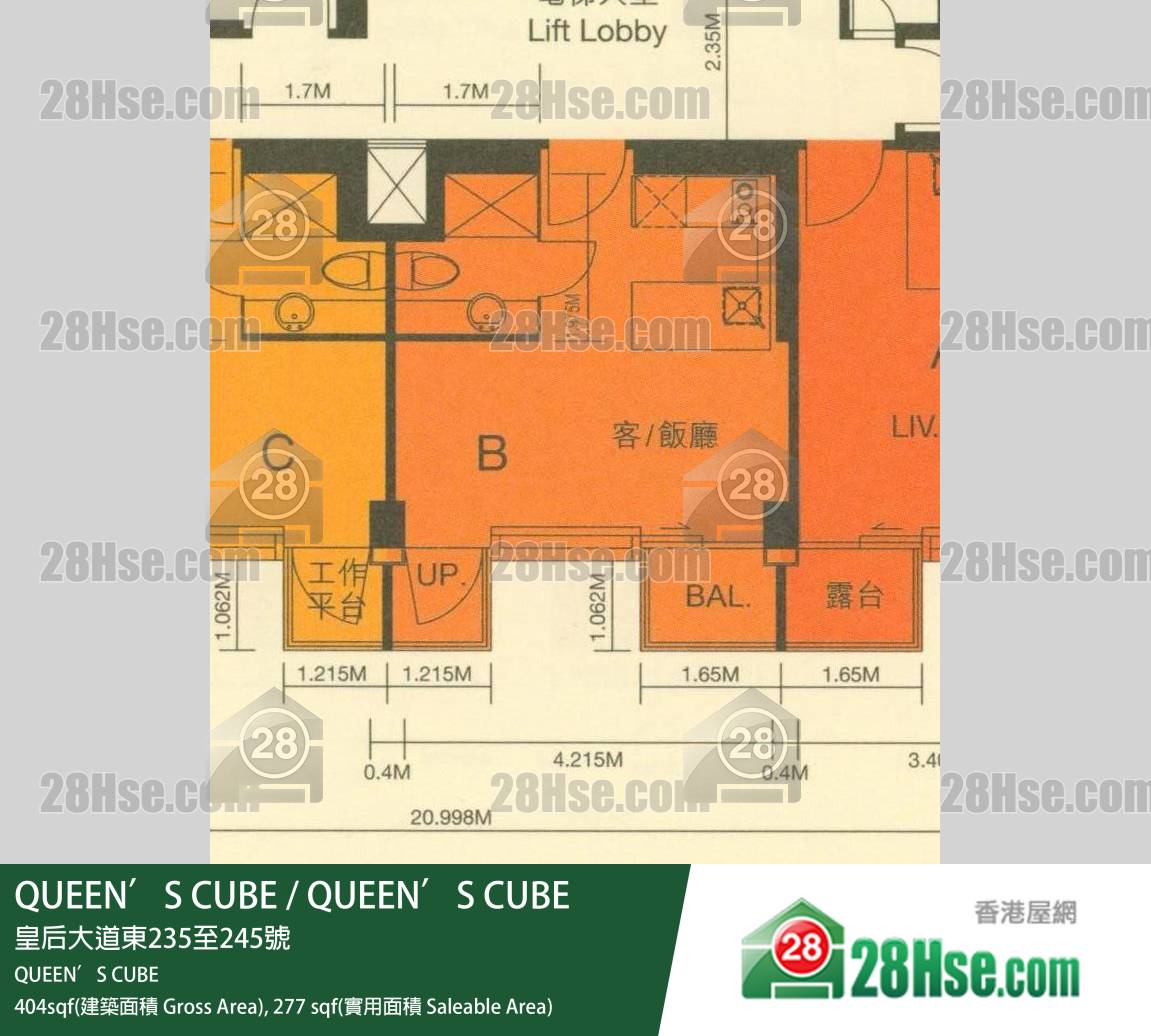 Queen's Cube QUEEN’S CUBE 27楼 B室 平面图 Queen's Cube QUEEN’S CUBE 27楼 B室 平面图