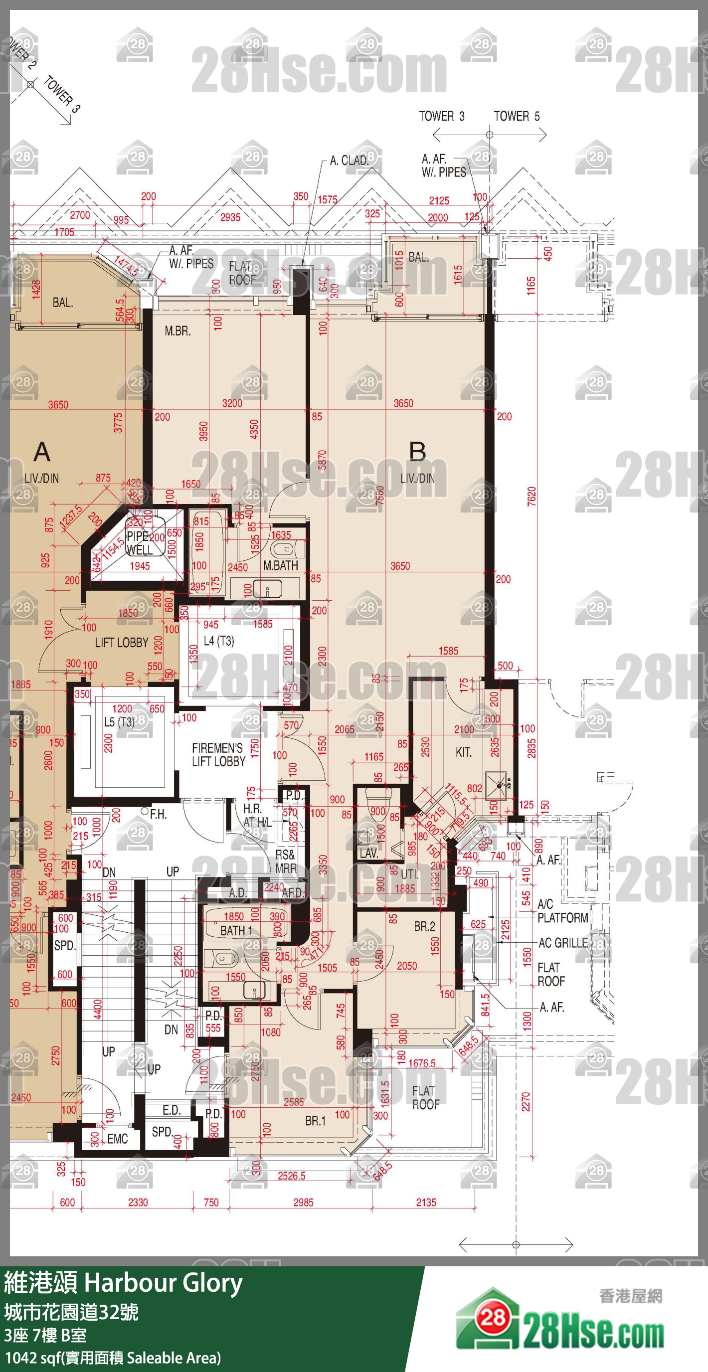 维港颂 单位平面图(由 28Hse 提供) 维港颂 单位平面图(由 28Hse 提供)