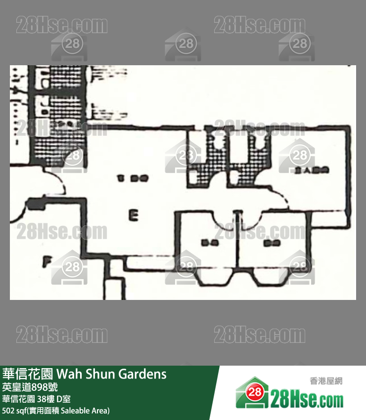 Wah Shun Gardens,  Flat D, 38/f, Wah Shun Gardens FloorPlan