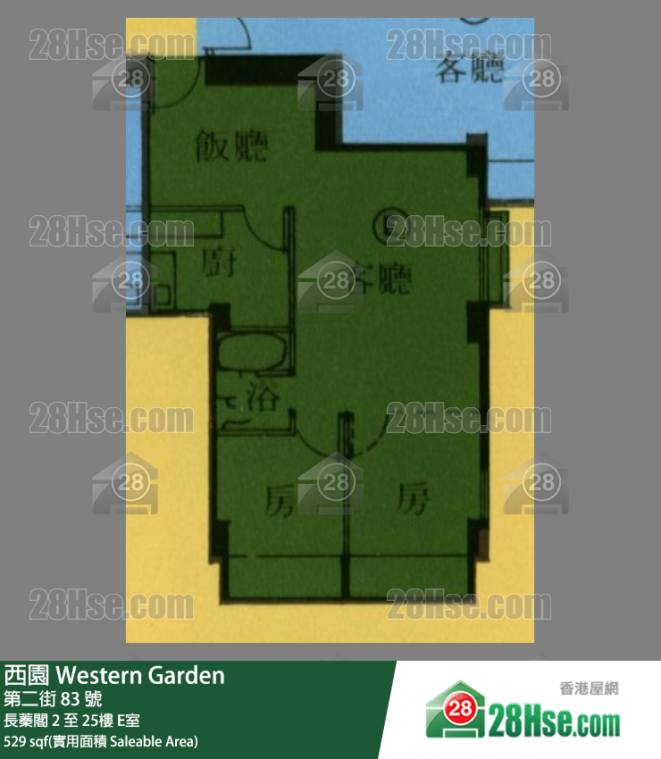 西园 单位平面图(由 28Hse 提供) 西园 单位平面图(由 28Hse 提供)