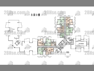 B 座 9楼 平面图