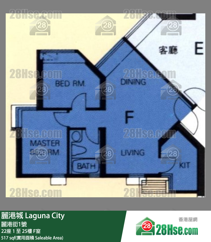 丽港城 22座6楼 F室 平面图