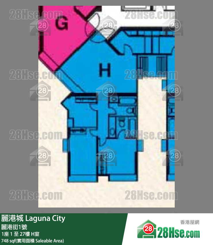 丽港城 1座 15楼 H室 平面图