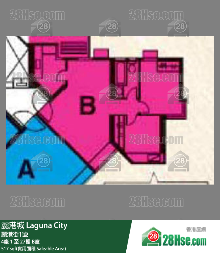 丽港城 4座7楼 B室 平面图
