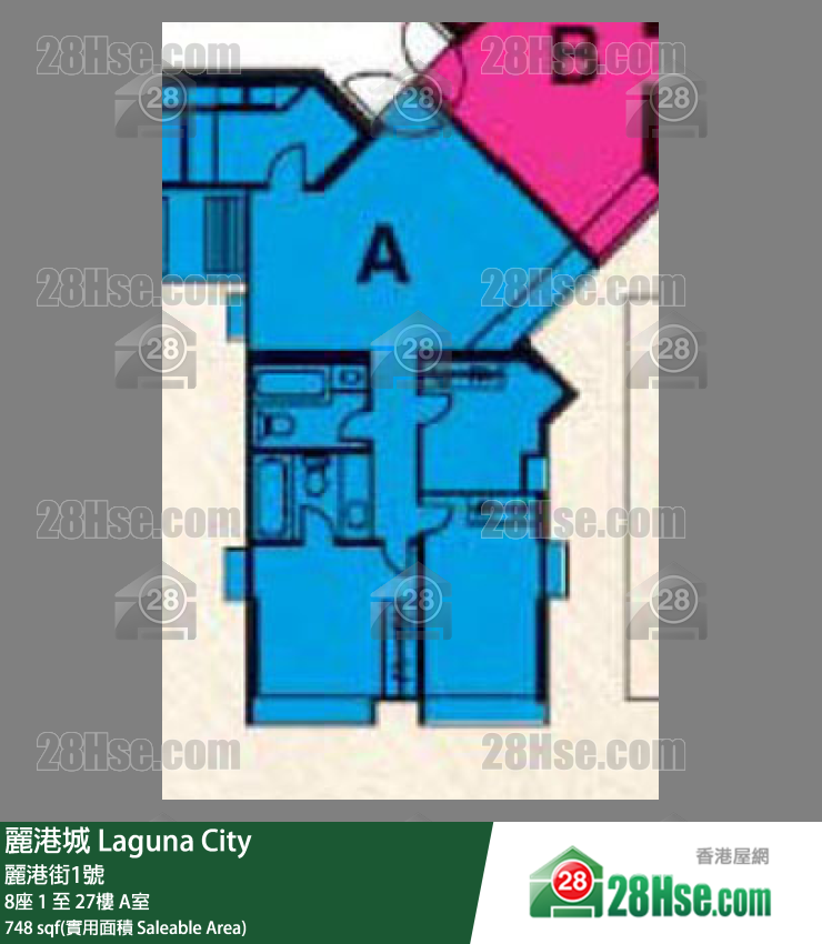 丽港城 8座23楼 A室 平面图
