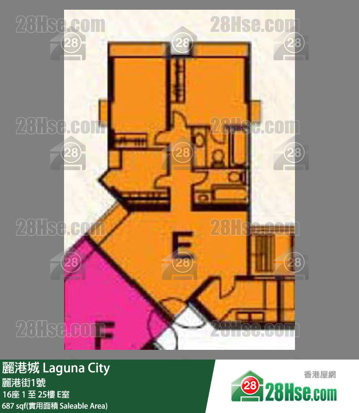丽港城 16座 3楼 E室 平面图