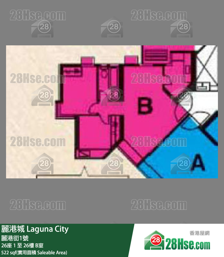 丽港城 26座19楼 B室 平面图