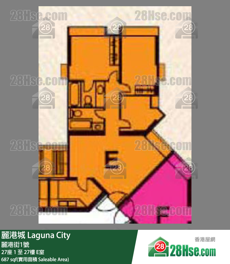 丽港城 27座 6楼 E室 平面图