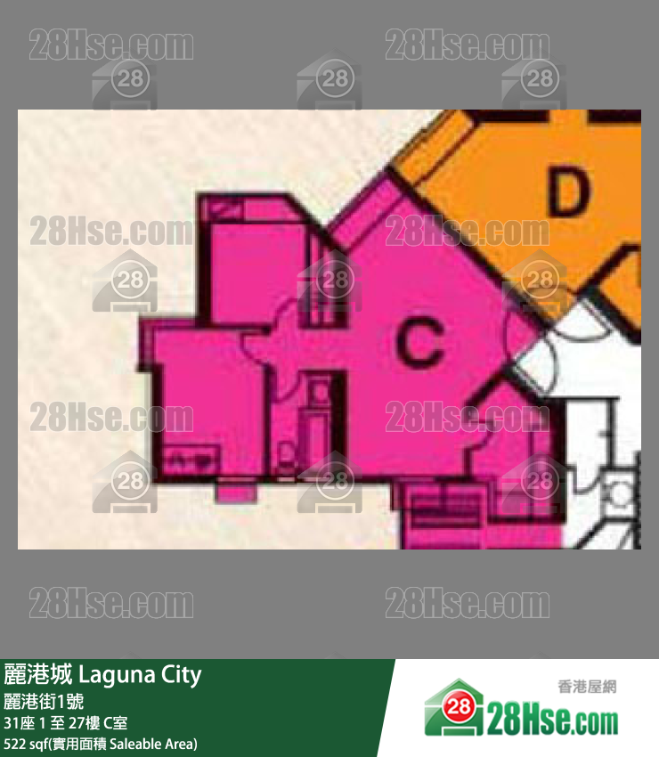 丽港城 31座19楼 C室 平面图