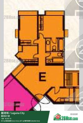 丽港城 18座24楼 E室 平面图