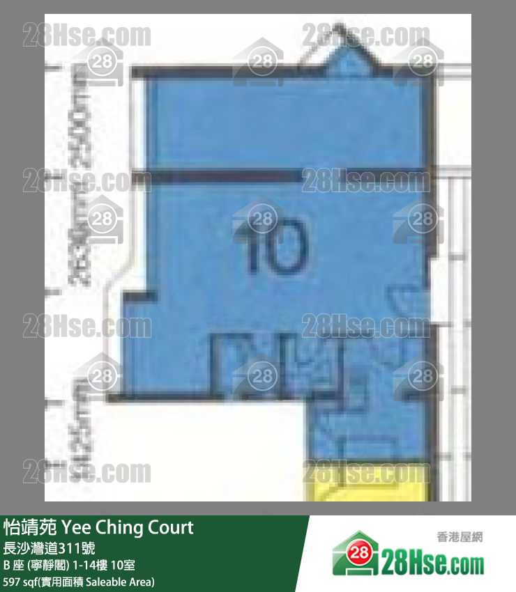 怡靖苑 B 座 (宁静阁)6楼 10室 平面图