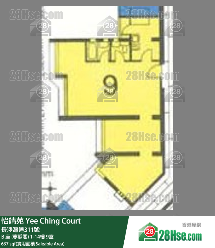 怡靖苑 B 座 (宁静阁) 6楼 9室 平面图