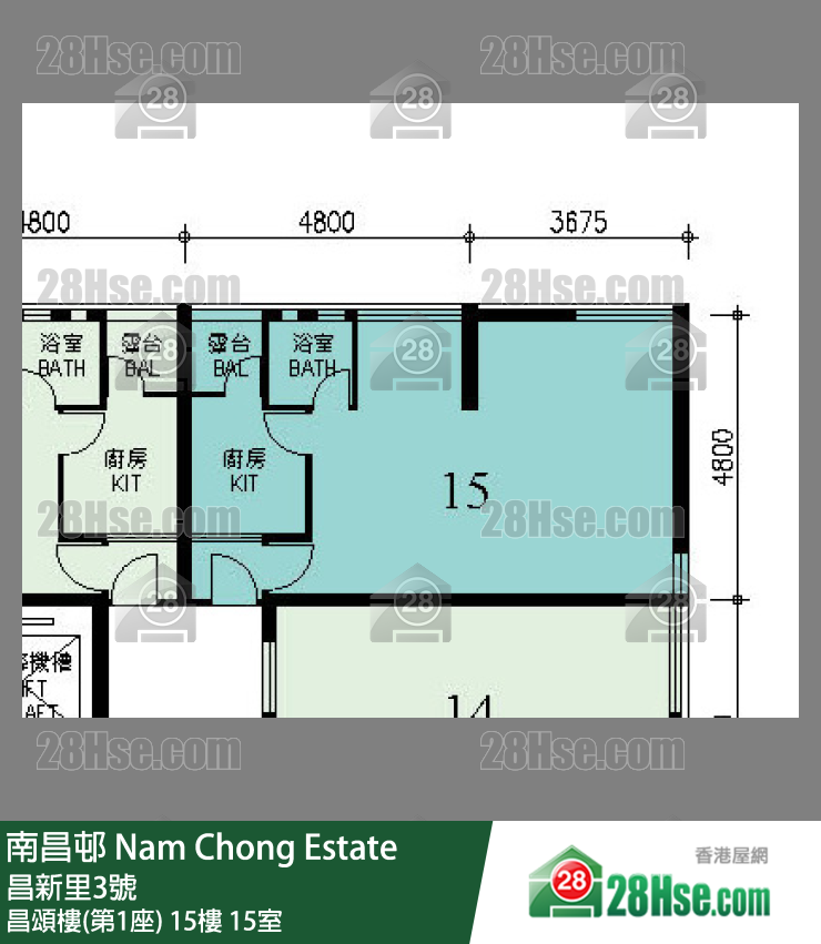 Nam Chong Estate,  Flat 15, 15/f, Cheong Chung House FloorPlan
