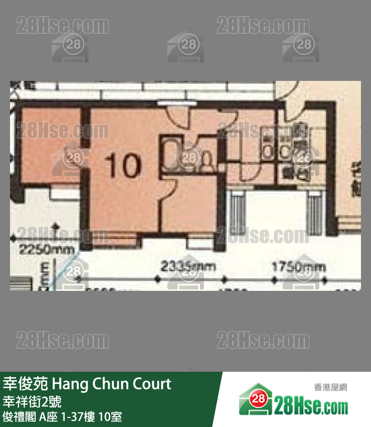 幸俊苑 俊礼阁 A座35楼 10室 平面图