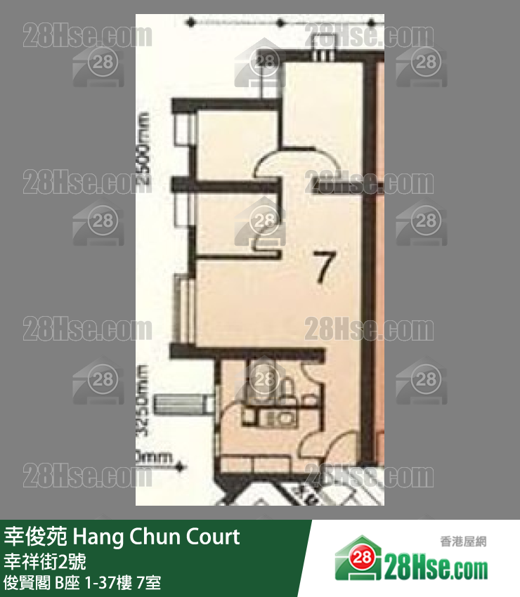 Hang Chun Court, Flat 7, 37/F, Block B FloorPlan