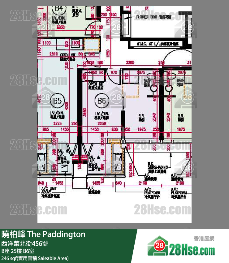 The Paddington,  Flat B6, 25/f, Block B FloorPlan