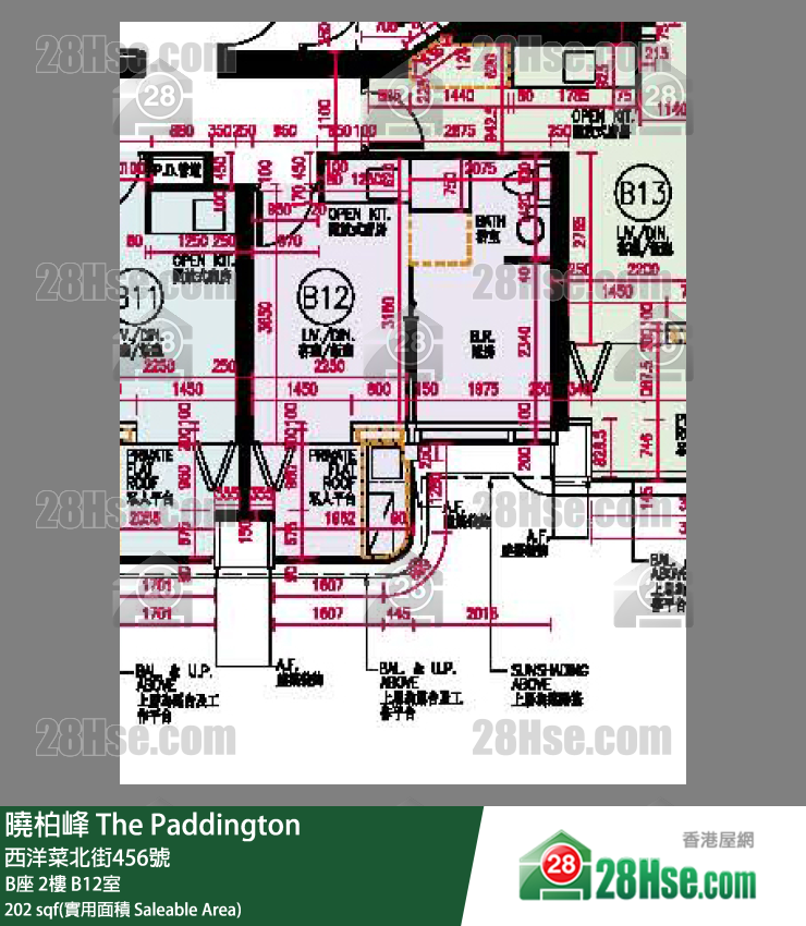 晓柏峰 B座2楼 B12室 平面图