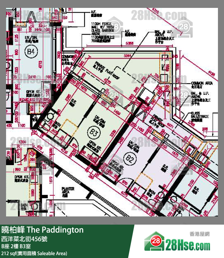 The Paddington,  Flat B3, 2/f, Block B FloorPlan