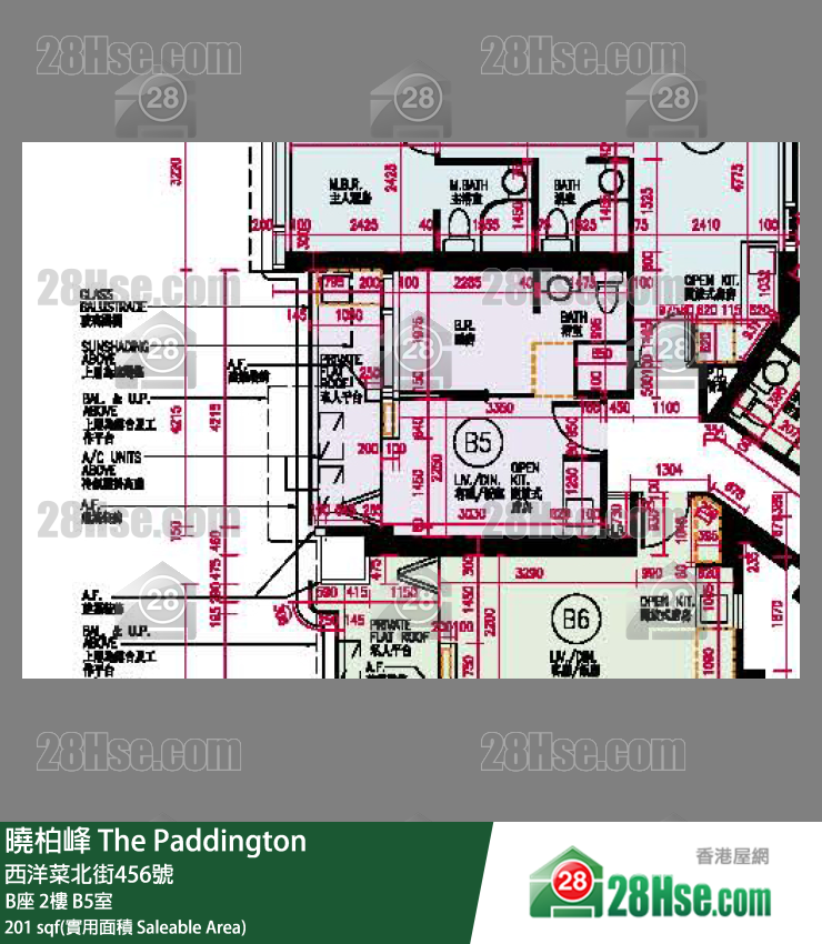 The Paddington,  Flat B5, 2/f, Block B FloorPlan