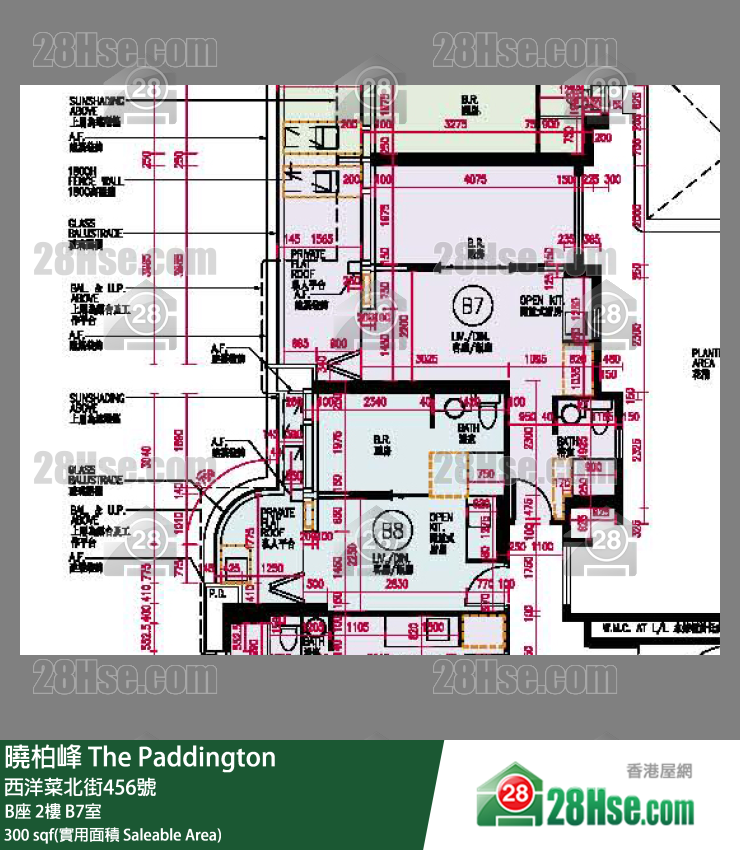 The Paddington,  Flat B7, 2/f, Block B FloorPlan