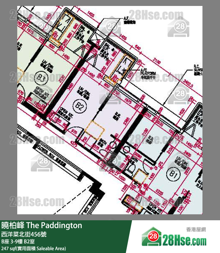 The Paddington,  Flat B2, 9/f, Block B FloorPlan