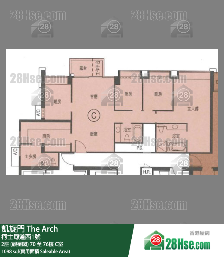 凯旋门 单位平面图(由 28Hse 提供) 凯旋门 单位平面图(由 28Hse 提供)