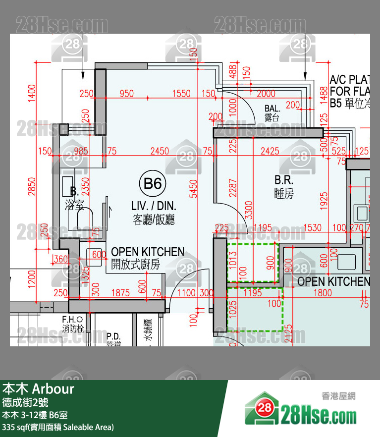 本木 本木 8楼 B6室 平面图