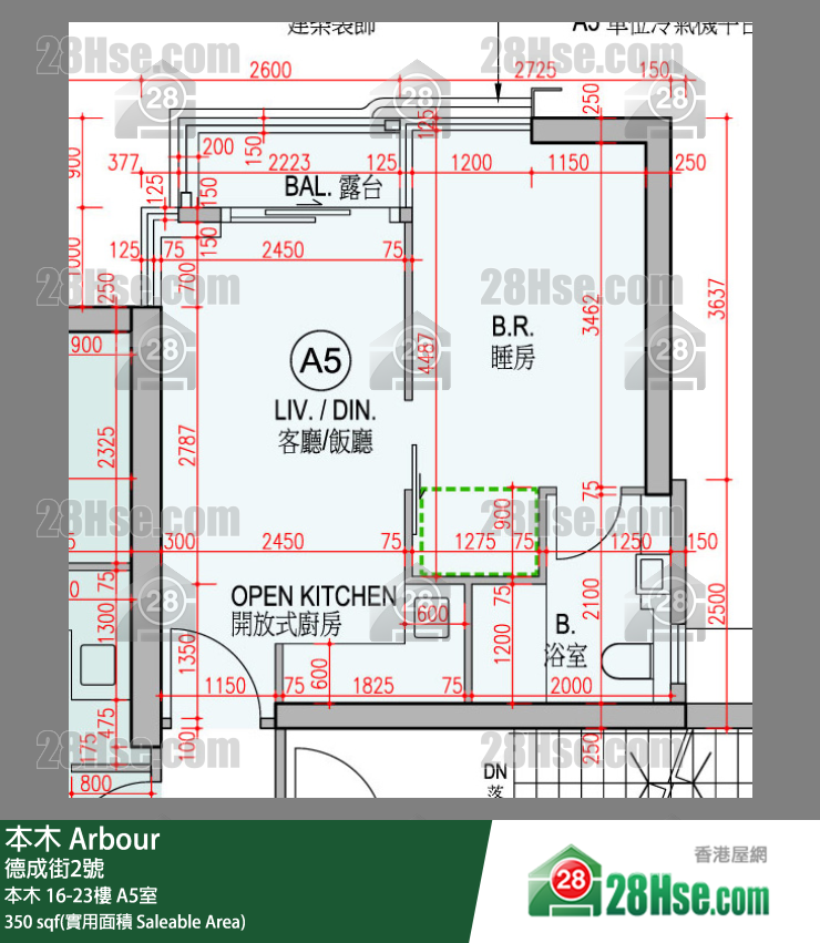 本木 本木 16楼 A5室 平面图