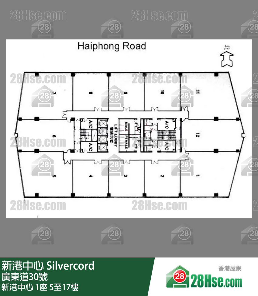新港中心二座 新港中心 1座 5-17楼 平面图 新港中心二座 新港中心 1座 5-17楼 平面图