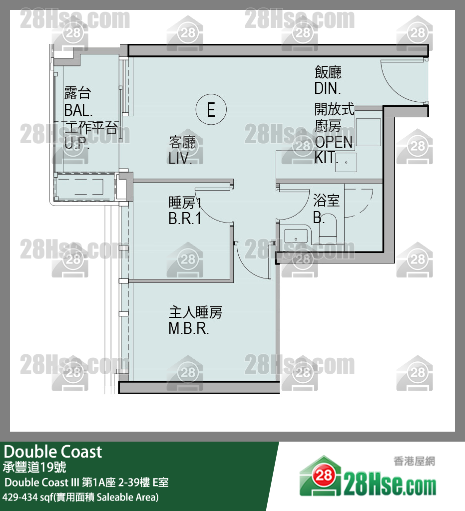Double Coast 单位平面图(由 28Hse 提供)